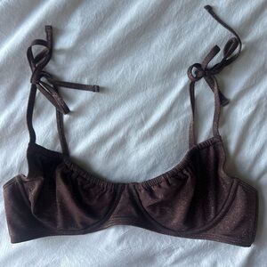 Abercrombie & fitch brown shimmer bikini top